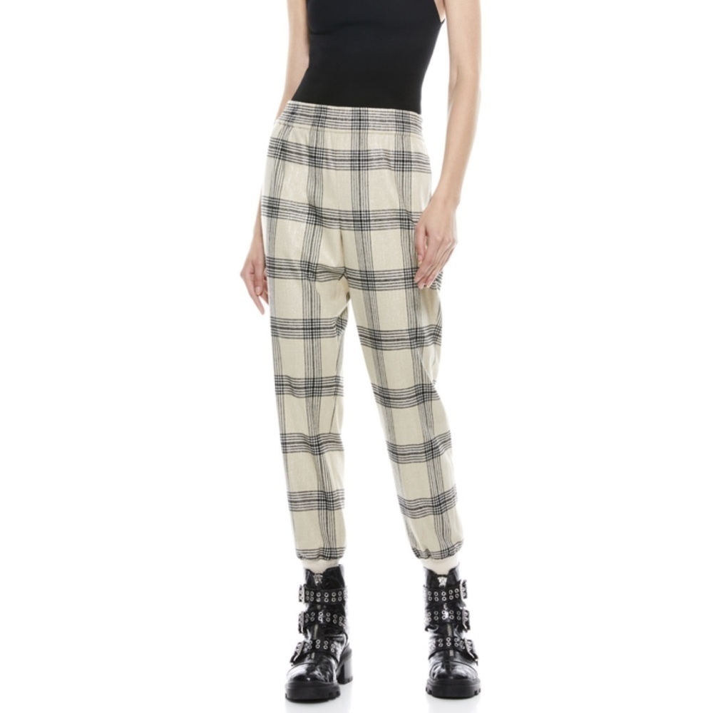 Alice + Olivia Plaid Joggers Pants Sz XS